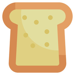 bread bakery wheat food slice flat style icon
