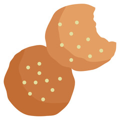 cookie dessert bakery baking sweets food flat style icon