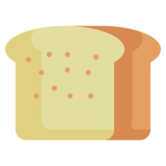 dessert bread wheat loaf food flat style icon