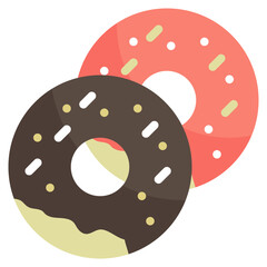 sweets dessert food donut bakery flat style icon