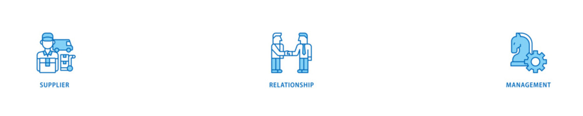 Srm icon set flow process which consists of product, delivery, supply, chain, checklists, cycle, agreement, system, process icon live stroke and easy to edit .