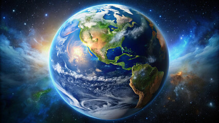Fototapeta premium Globe in space, universe, graphics
