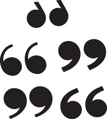 Set Of Quotation Symbol On Isolated white background 