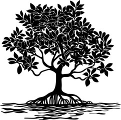 Mangrove tree silhouette