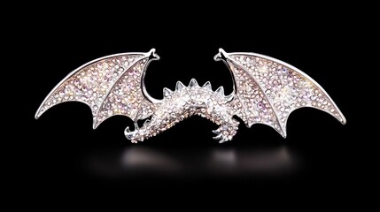 Fototapeta premium Crystal Dragon Figurine on Black Background