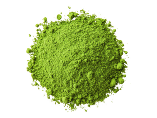 Vibrant Green Powdered Substance Piled on Black Background