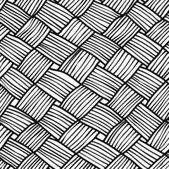Handdrawn woven pattern seamless