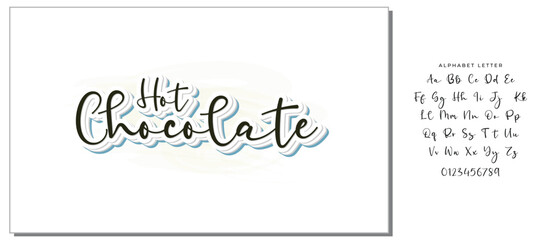 hot chocolate text on white background.