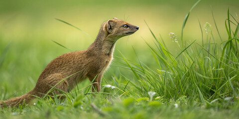 A Mongoose in the Grass for Wildlife and Nature Photography