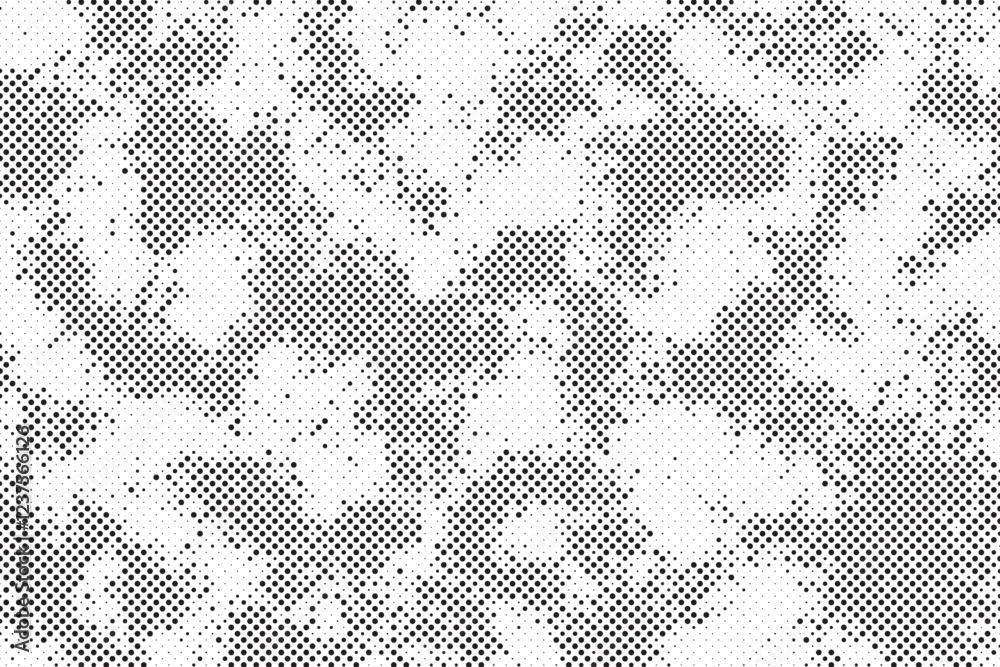 Poster Abstract halftone background with grunge dots. Vector Abstract overlay. Grunge halftone black dost texture background.