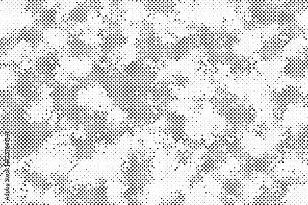 Poster Abstract halftone background with grunge dots. Vector Abstract overlay. Grunge halftone black dost texture background.