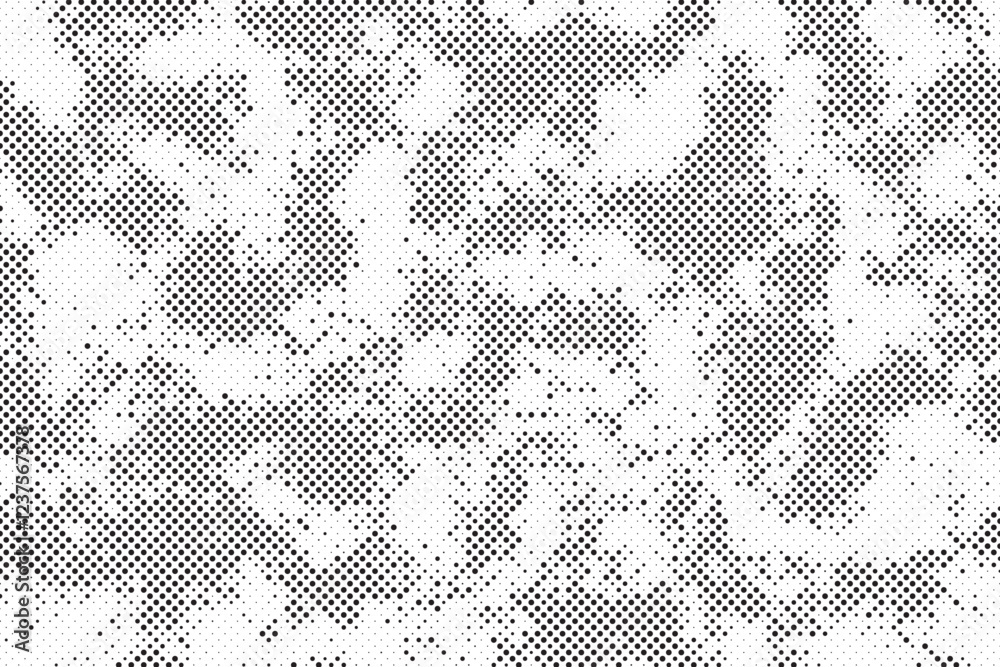 Poster Abstract halftone background with grunge dots. Vector Abstract overlay. Grunge halftone black dost texture background.