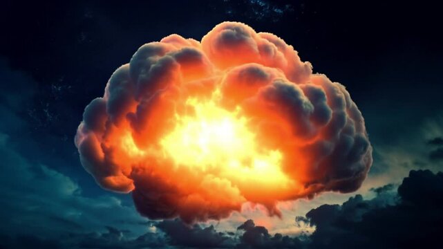 Brainstorm in the Night Sky: A fiery cloud shaped like a brain illuminates the dark canvas of space, symbolizing the power and complexity of human thought.