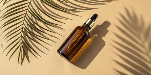 A Reusable Dark Amber Glass Bottle for Oil, Cream, and Liquid Products