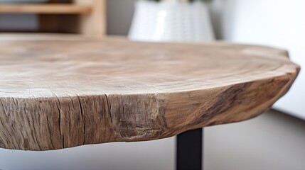 CloseUp of Rustic Wooden Table with Smooth Texture and Natural Grain : Generative AI