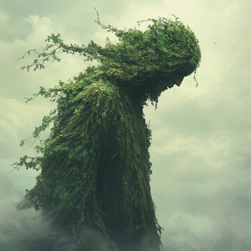 Mysterious Forest Guardian Emerges from Lush Greenery
