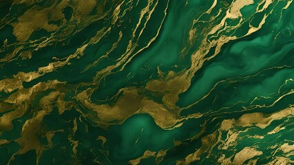 Green and Gold Abstract Marble Texture - Powered by Adobe