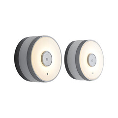 Motion Sensor Wall Lights in Minimalist White and Silver Isolated on Transparent Background