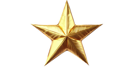 Fototapeta premium Inflated golden star balloon shining on transparent background