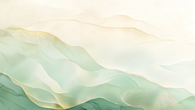 A calming modern ambiance is crafted from pale gold and mint green gradients with solid grain overlays.