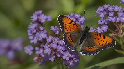 Obraz premium Chorus of Colors: Lunge’s Metal mark Butterfly in a Flowering Field