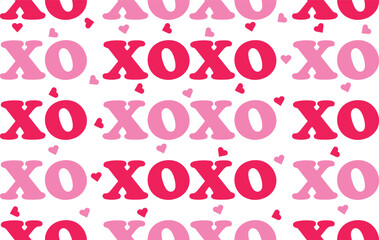 Valentine pattern seamless fabric Valentine day. XOXO font pattern vector heart lover. Designed for background ,wallpaper ,valentine pattern ,wrapping paper ,couple ,fabric ,anniversary ,sweetheart