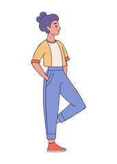 Confident Teen Girl Cartoon