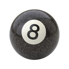 3D Render of Eight Ball, Speckled Texture, Isolated on White Background, Billiards, Pool, Billiards, Eight Ball, Pool
