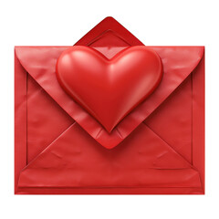 vibrant red envelope with heart shaped seal, symbolizing love and affection. Perfect for romantic occasions or heartfelt messages