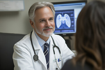  a doctor conducting a pulmonary function test on a patient