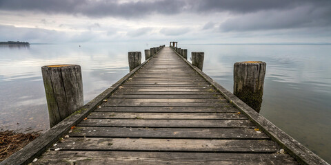 Weathered Wooden Piers Ideal for Scenic Outdoor Views