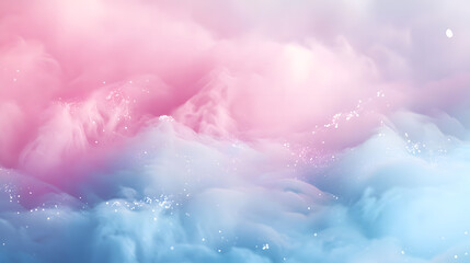 Obraz premium A soft, pastel-colored sky with clouds gently rolling across, creating a calm and tranquil scene of soft gradients and dreamy light.