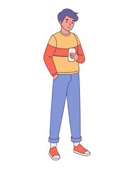 Casual Boy with Backpack