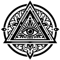 One-eyed triangle illustration silhouette