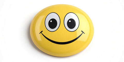 Fototapeta premium A Smiley Face Isolated on a White Background, Representing Joy and Positivity