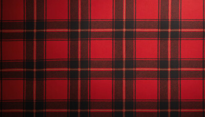 Classic red tartan pattern background with black and cream stripes for stylish designs