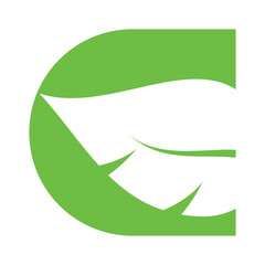 C leaf initial letter logo design