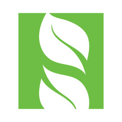 Naklejka premium H leaf initial letter logo designn