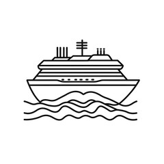 Obraz premium Cruise ship on waves