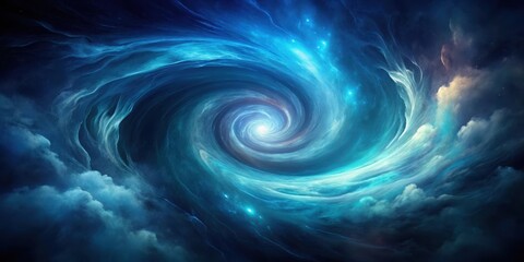 Muted Dark Blue Haze with Swirling Vortex, bold colors, dark energy