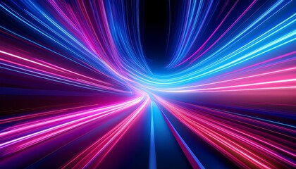 Obraz premium abstract background with colorful lines. Dynamic background with pink and blue light.