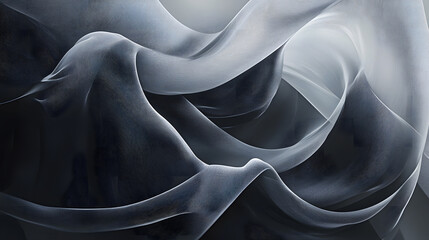 Flowing, smooth lines in shades of gray and white, forming soft curves that evoke a sense of peace and tranquility in the design.