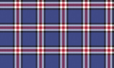 Seamless plaid pattern in shades of blue, white, pink, and black, designed for use in creating clothing such as skirts, pants, and more that require a beautiful and modern look.
