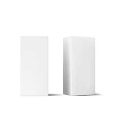 Blank White Box Mockup Packaging Set for Product Design Vector