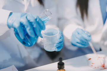 Microbiological research with a test tube and micropipette in close -up