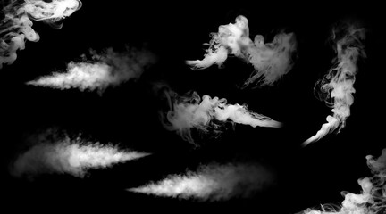 black smoke with fog and vapor background isolated png effect white coffee dust smoke cloud texture transparent clear abstract with shape magic background