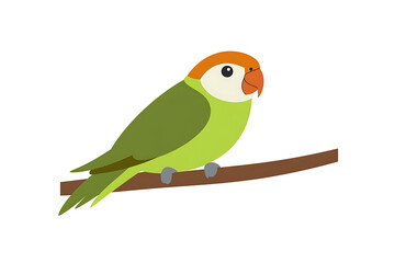A flat vector illustration of a colorful parrot with vibrant feathers, perfect for tropical-themed designs and nature enthusiasts