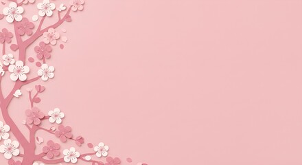 Fototapeta premium 핑크색, 종이질감, 벚꽃, 배경화면