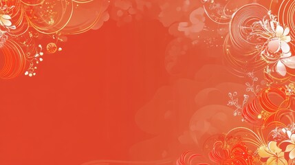 Orange Floral Design Background Abstract Art