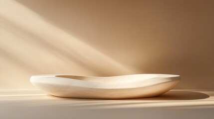 minimalist beige modern sculpture bowl